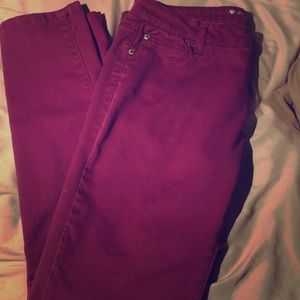 Maroon skinny jeans